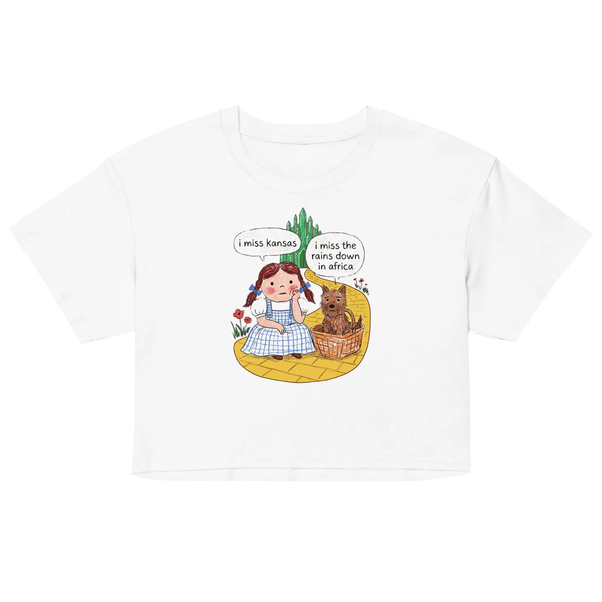 I Miss Kansas (I Miss The Rains Down In Africa) Women’s crop top Orbital Clothing