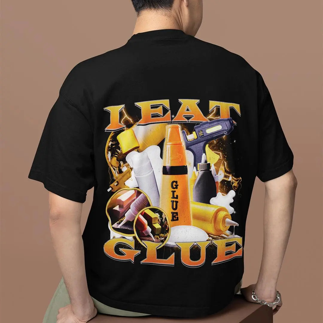 I Eat Glue t-shirt (backprint) - Orbital Clothing