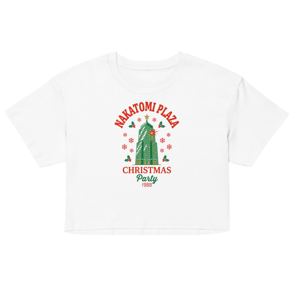 Nakatomi Plaza Christmas Party Women’s crop top Orbital Clothing