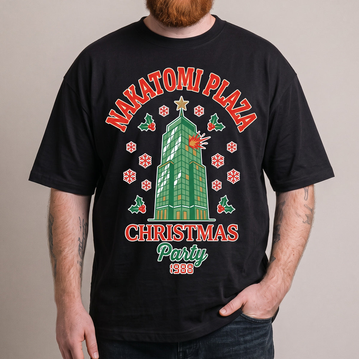 Nakatomi Plaza Christmas Party T-Shirt - Orbital Clothing