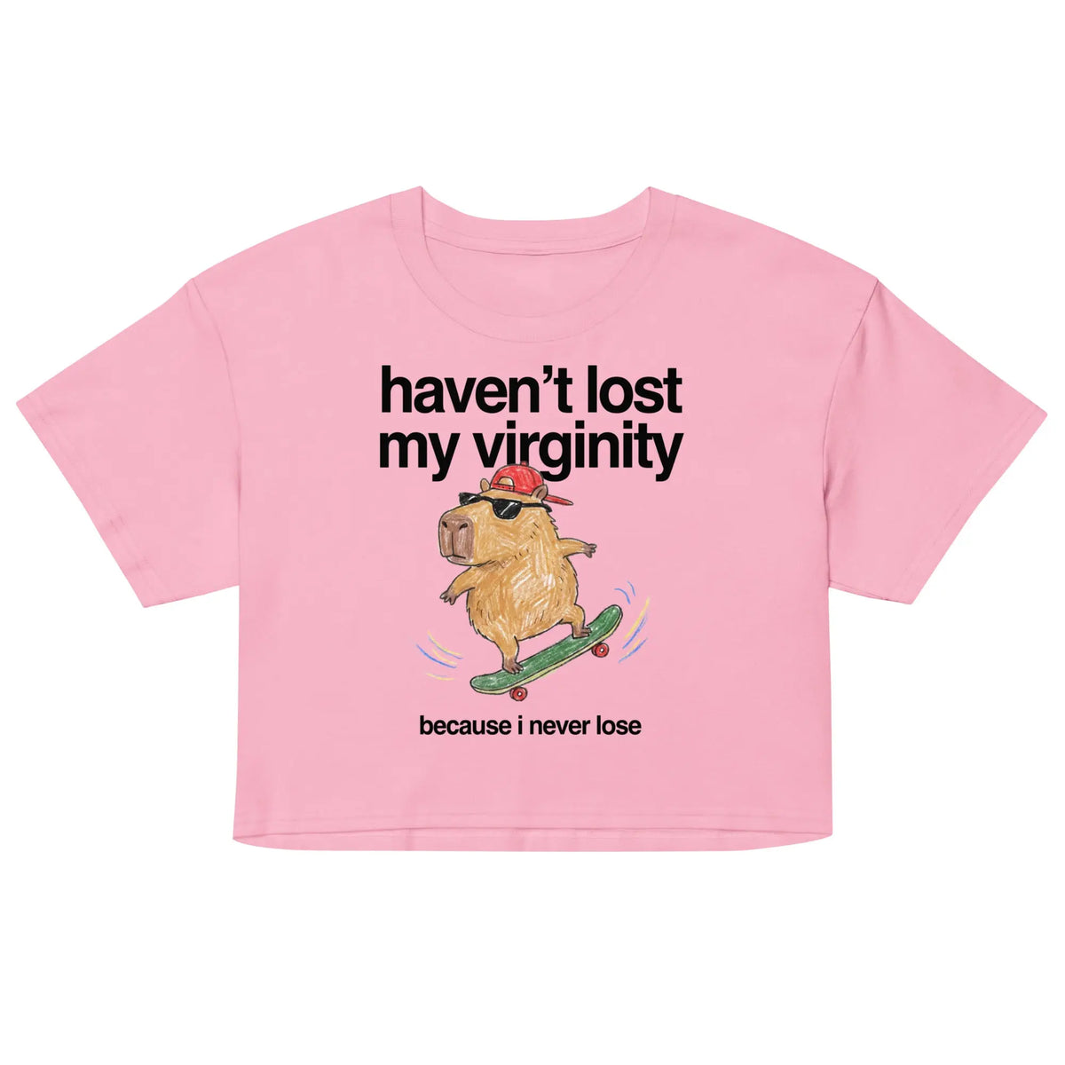 Haven't Lost My Virginity (Because I Never Lose) Women’s crop top Orbital Clothing