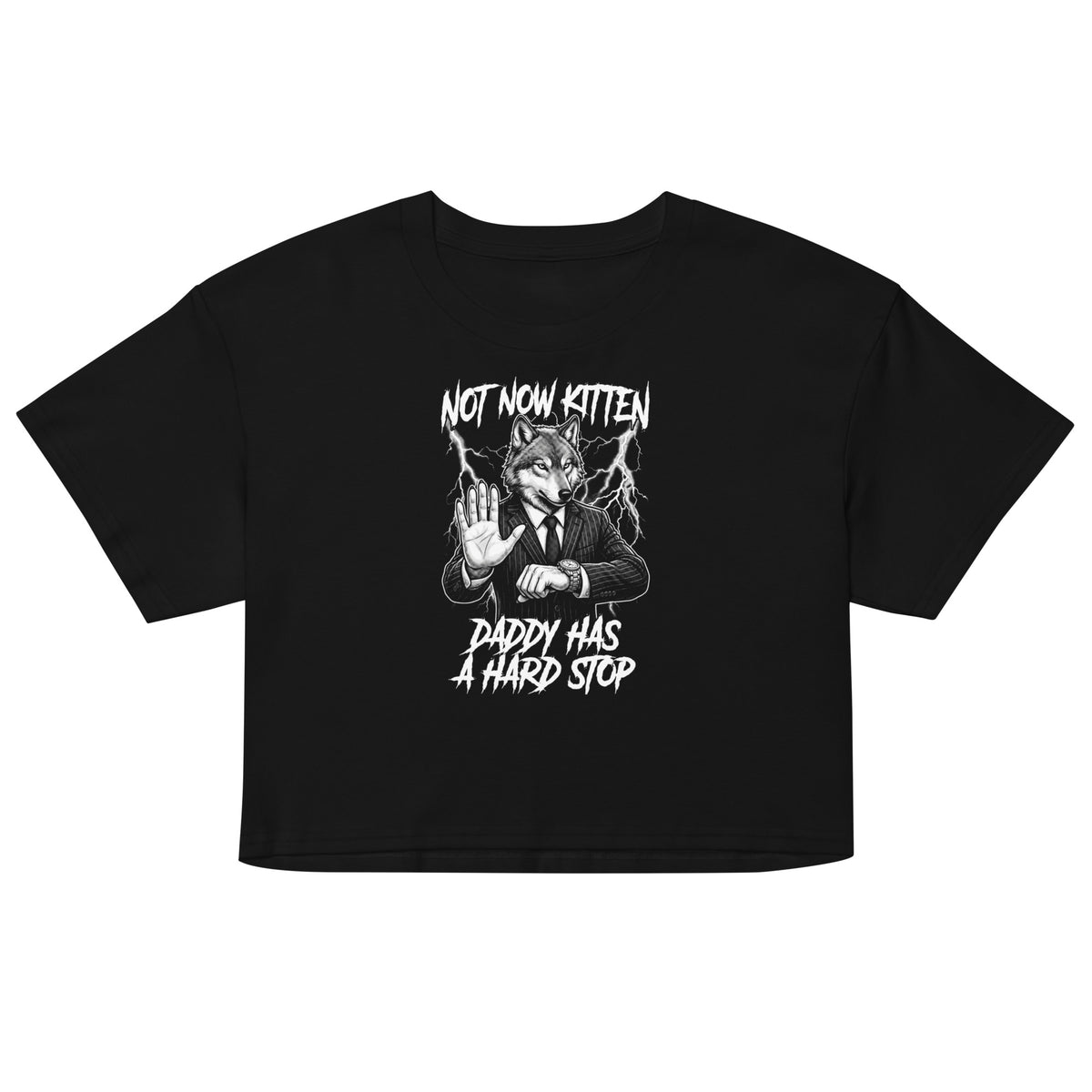 Not Now Kitten Daddy Has A Hard Stop Women’s crop top Orbital Clothing