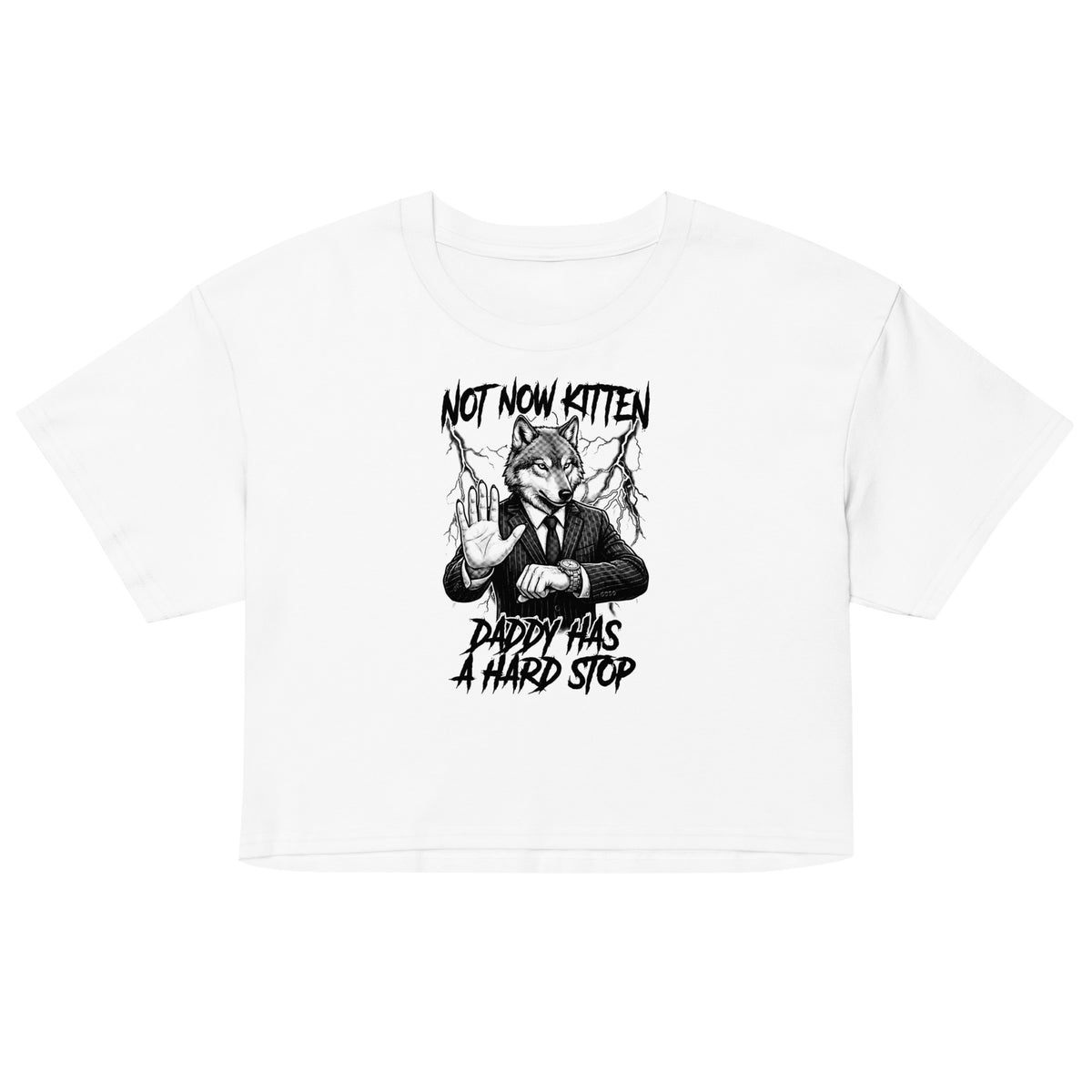 Not Now Kitten Daddy Has A Hard Stop Women’s crop top Orbital Clothing