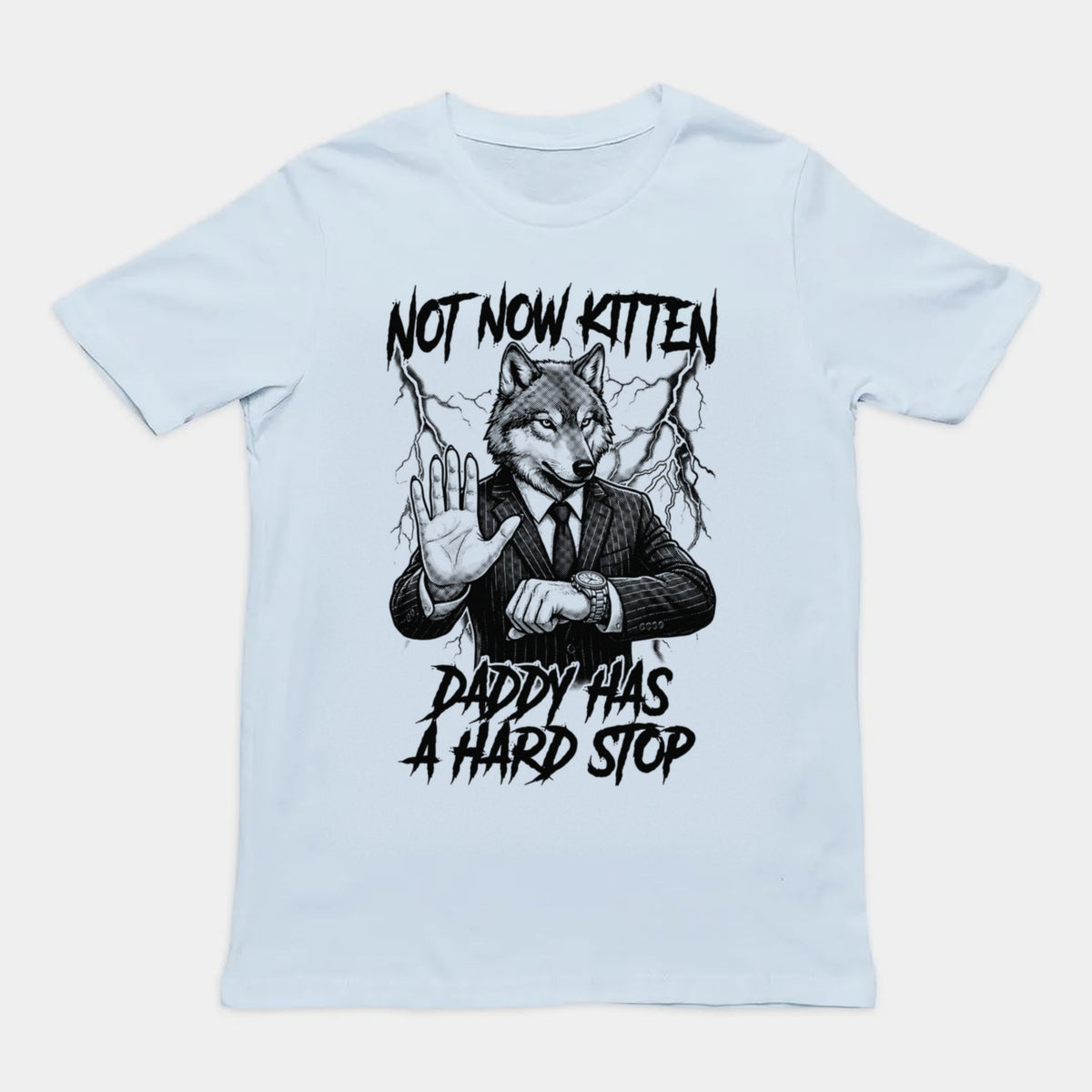 Not Now Kitten Daddy Has A Hard Stop T-Shirt Orbital Clothing