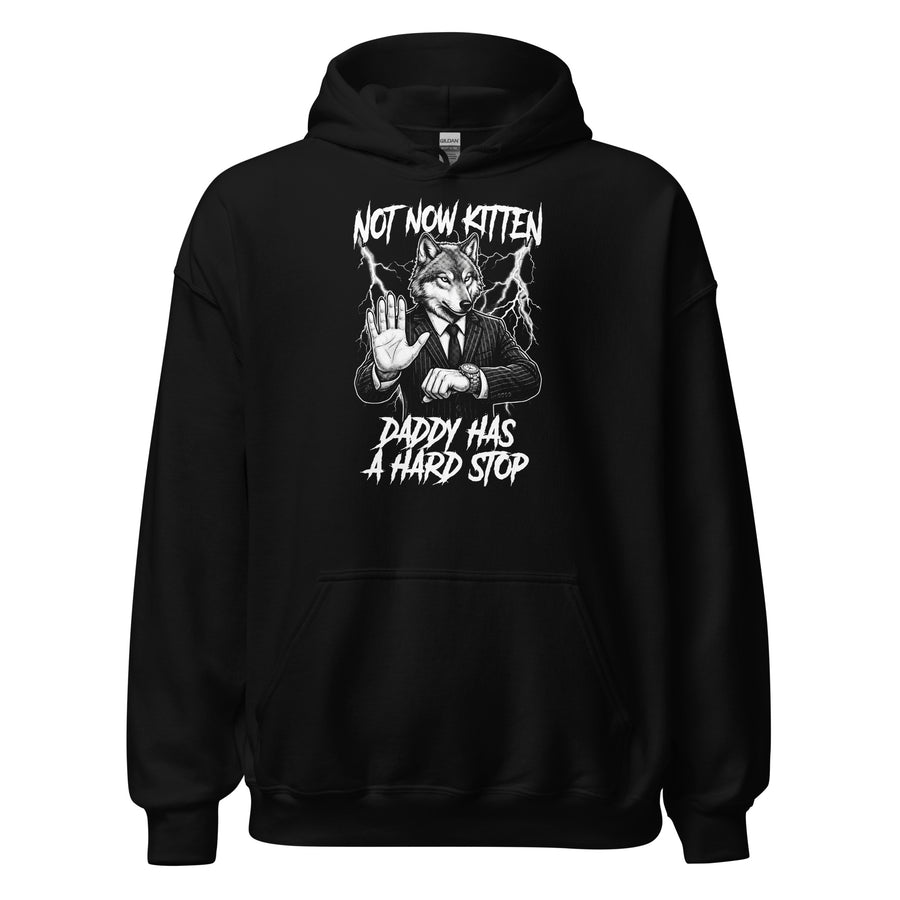 Not Now Kitten Daddy Has A Hard Stop Hoodie Orbital Clothing