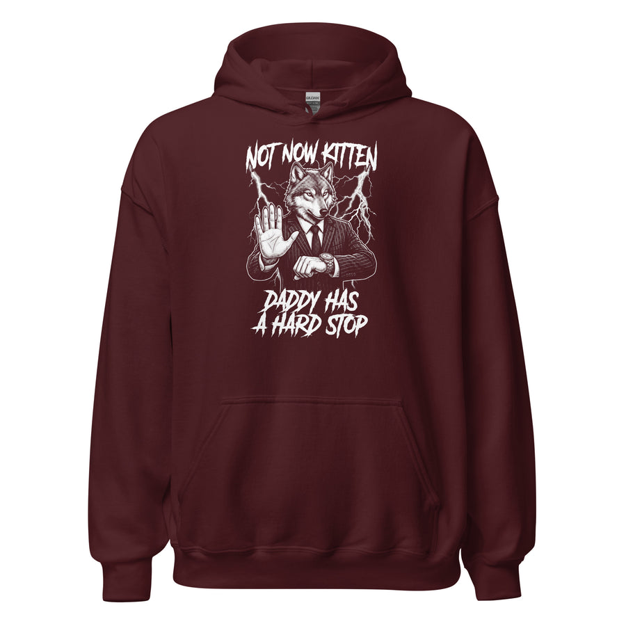 Not Now Kitten Daddy Has A Hard Stop Hoodie Orbital Clothing