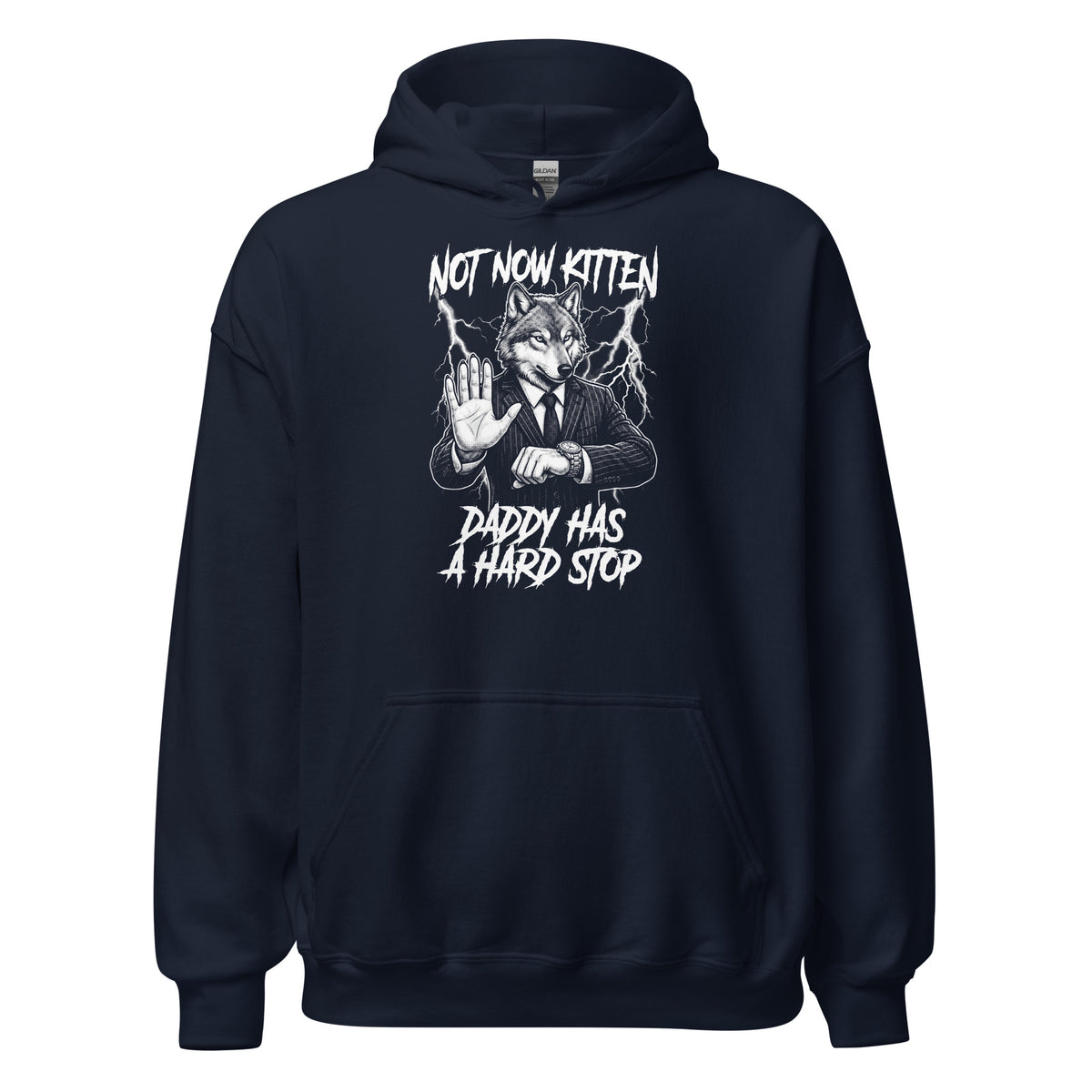 Not Now Kitten Daddy Has A Hard Stop Hoodie Orbital Clothing