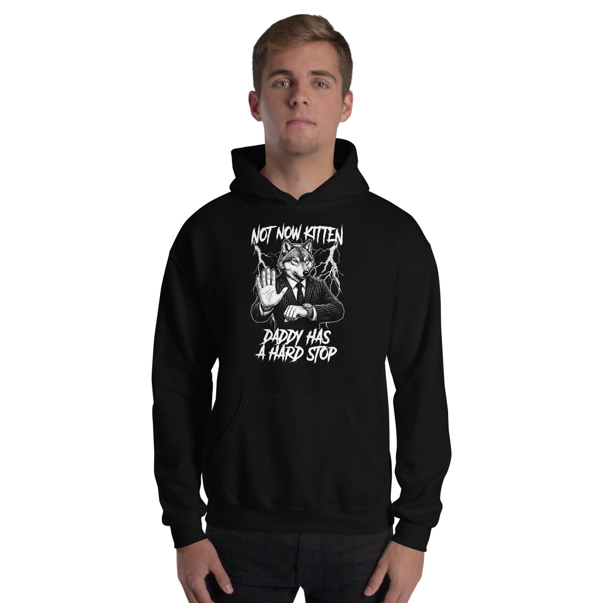 Not Now Kitten Daddy Has A Hard Stop Hoodie Orbital Clothing