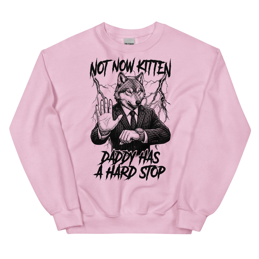 Not Now Kitten Daddy Has A Hard Stop Sweatshirt Orbital Clothing