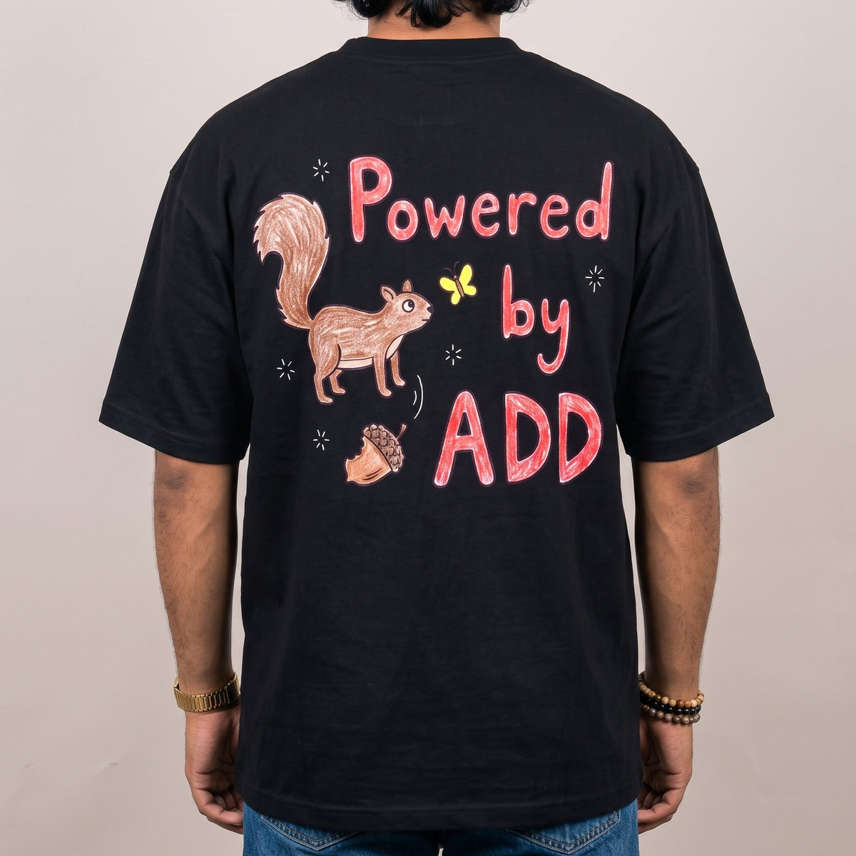 Powered By ADD T-Shirt (backprint) - Orbital Clothing