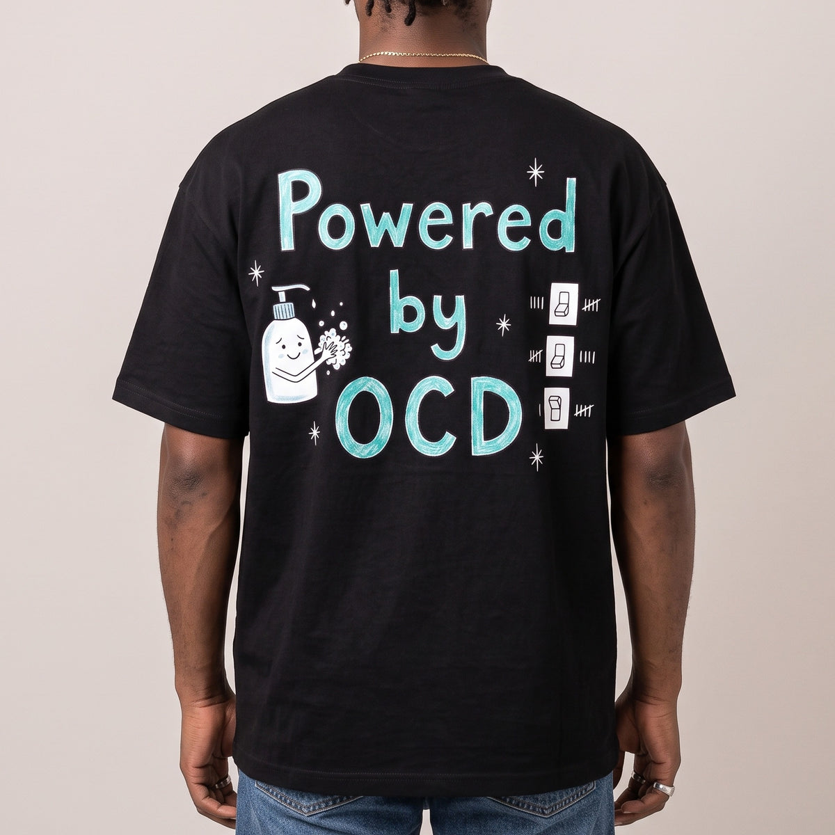 Powered By OCD T-Shirt (backprint) - Orbital Clothing