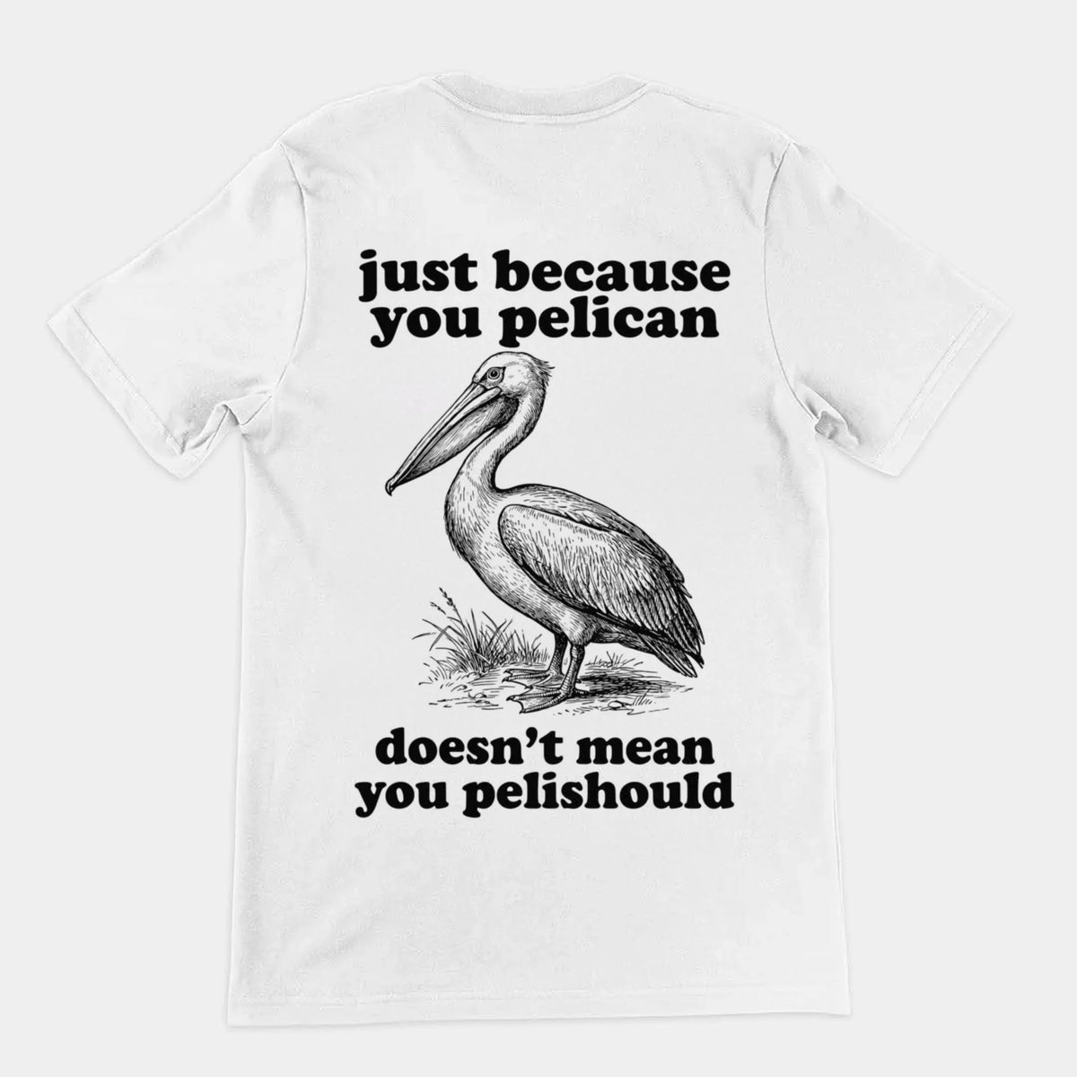 Just Because You Pelican Doesn't Mean You Pelishould T-Shirt (backprint) Orbital Clothing