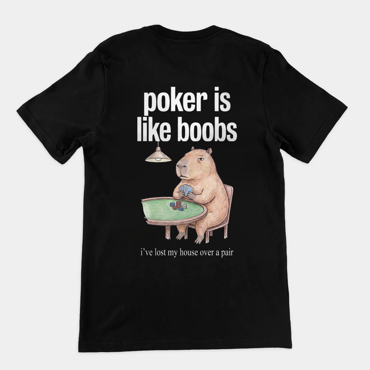 Poker Is Like Boobs T-Shirt (backprint) Orbital Clothing