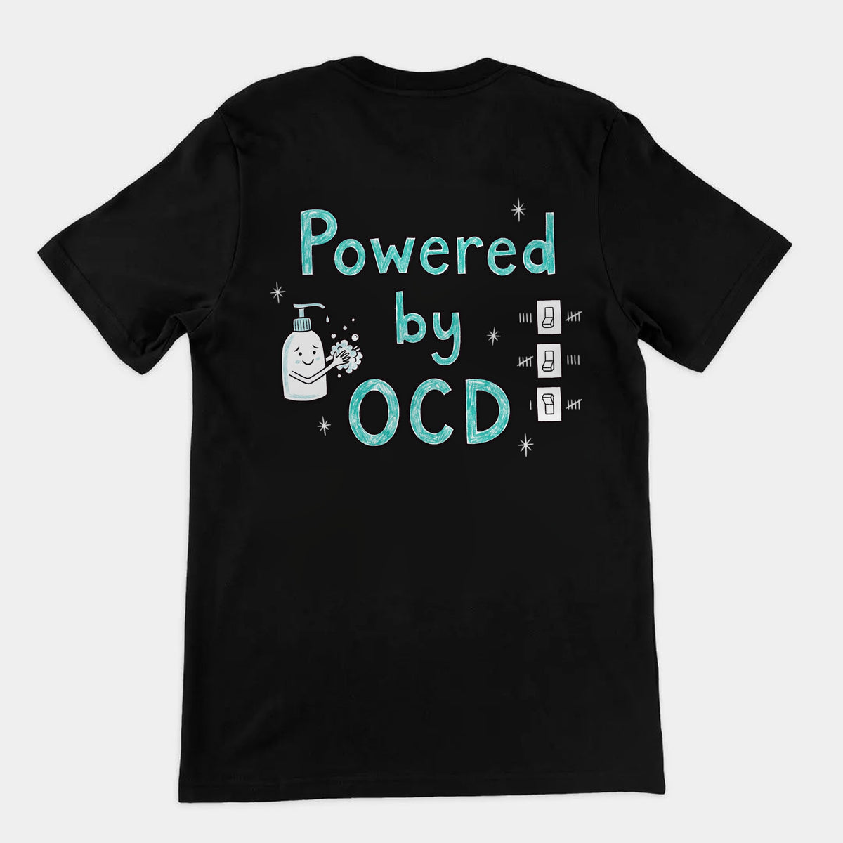 Powered By OCD T-Shirt (backprint) Orbital Clothing