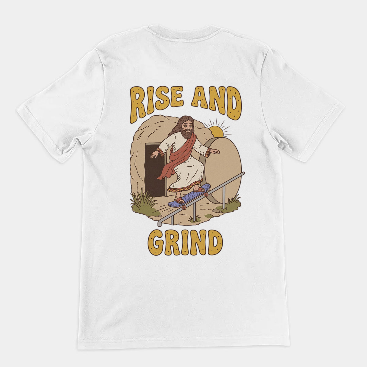 Rise And Grind T-Shirt (backprint) Orbital Clothing