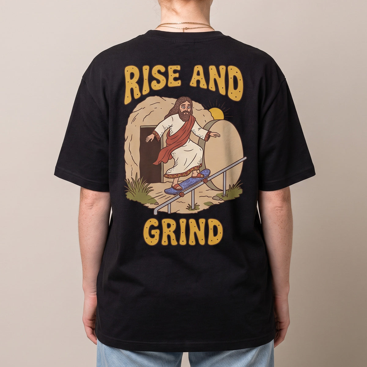 Rise And Grind T-Shirt (backprint) - Orbital Clothing