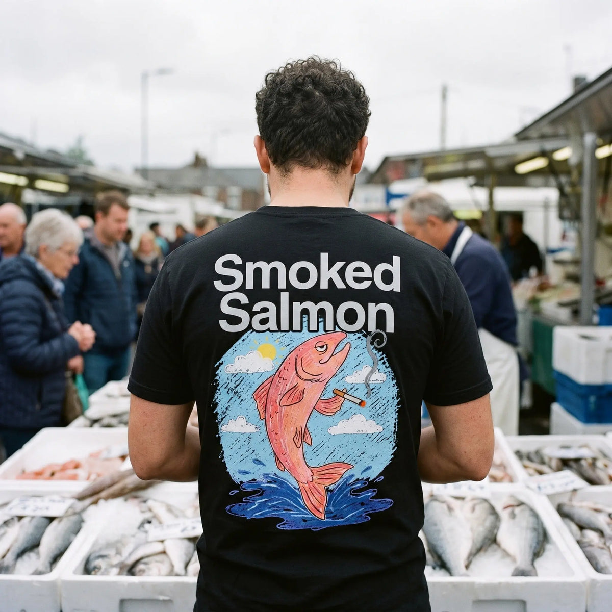 Smoked Salmon T-Shirt (backprint) Orbital Clothing