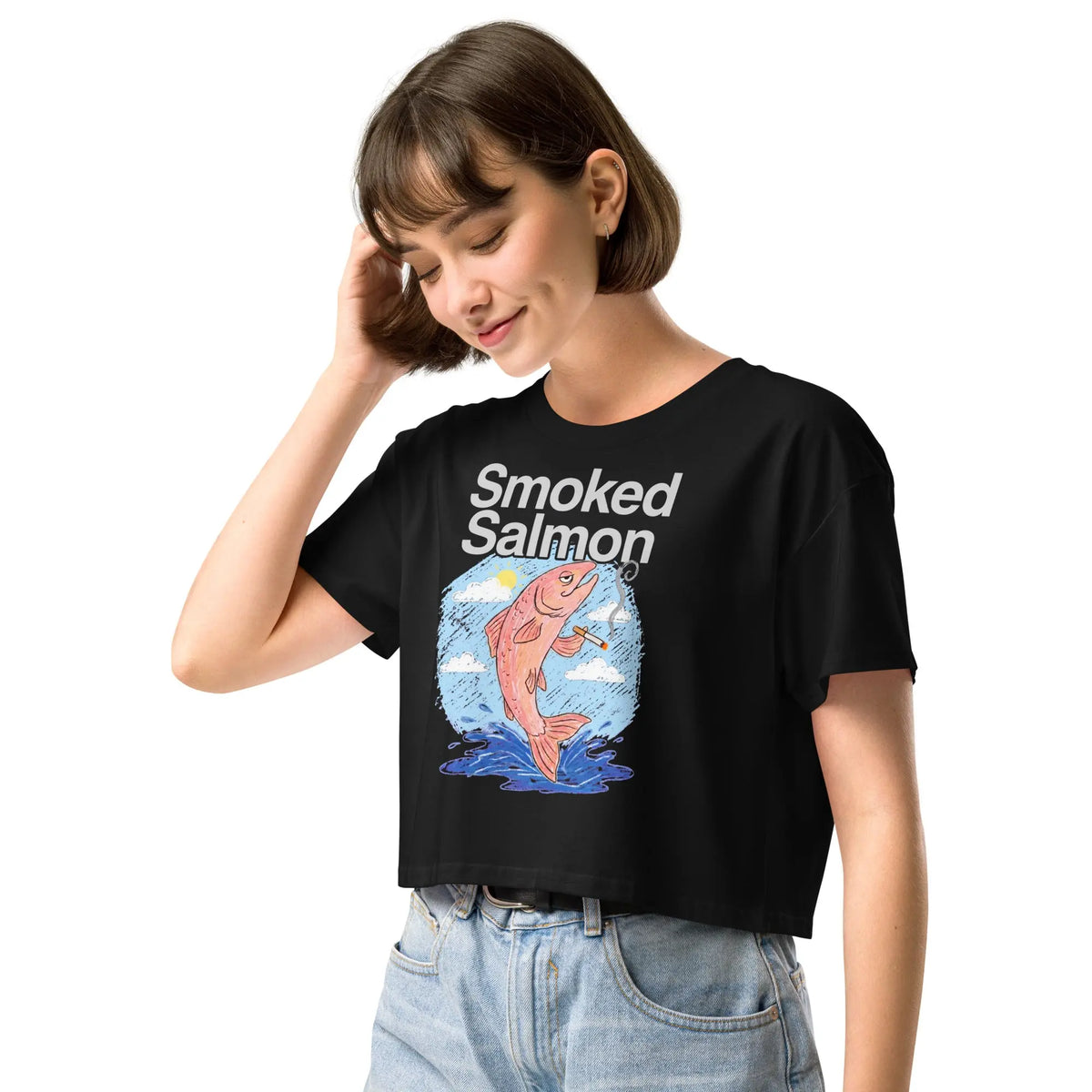 Smoked Salmon Women’s crop top Orbital Clothing