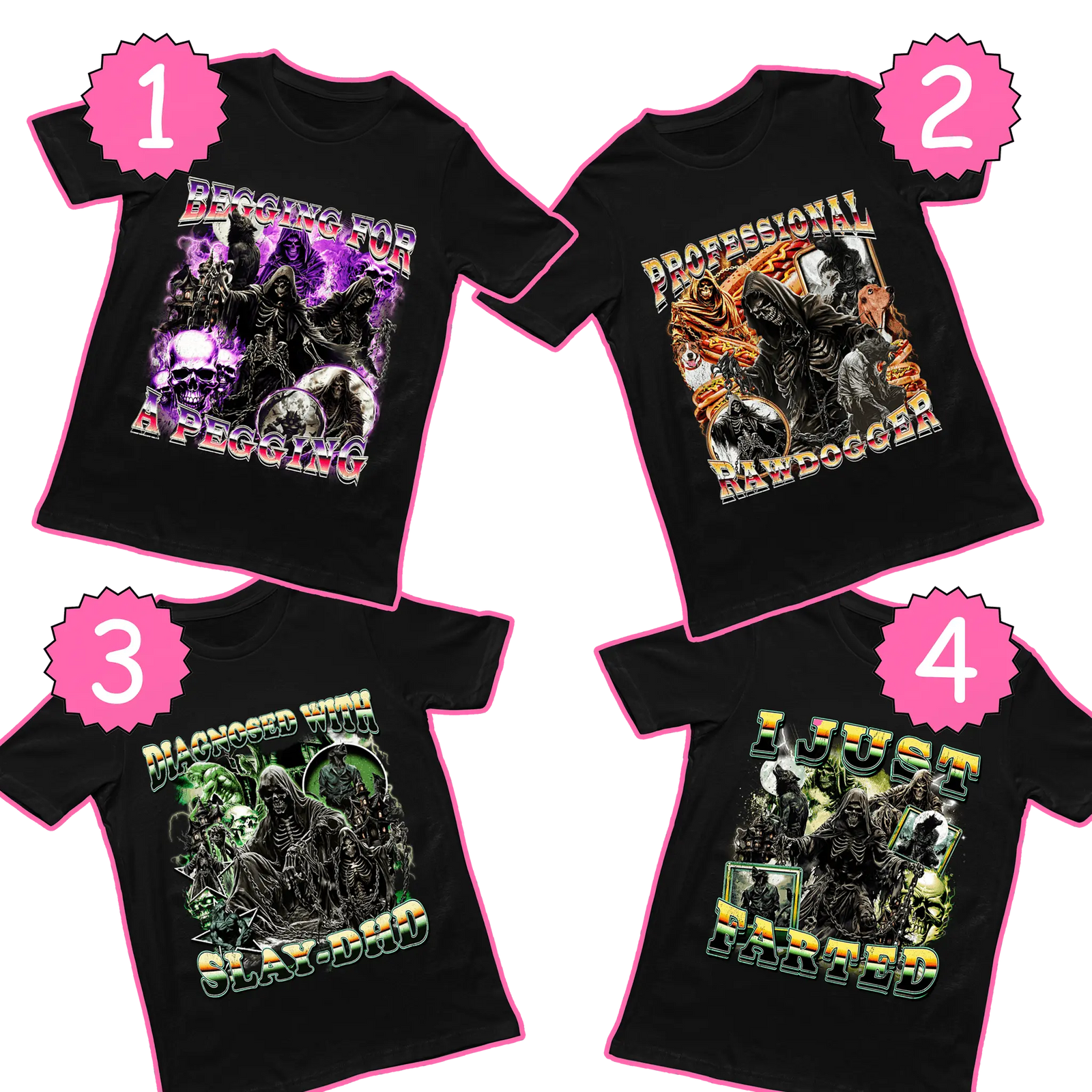 Skeleton 4 tee bundle - Orbital Clothing