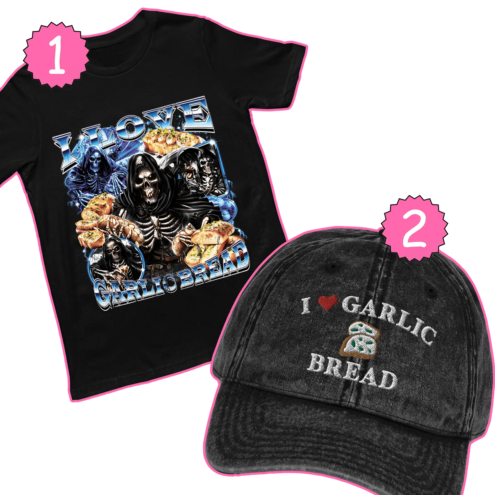 Garlic bread shirt and hat bundle - Orbital Clothing