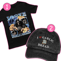 Garlic bread shirt and hat bundle - Black / S / Black