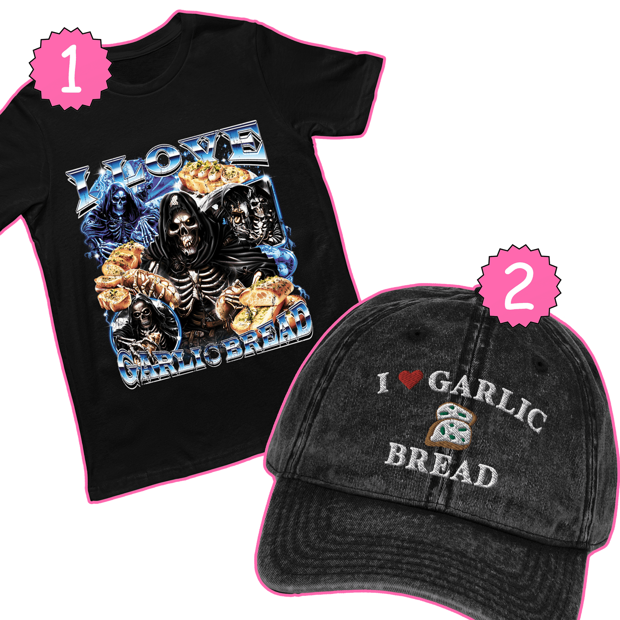 Garlic bread shirt and hat bundle - Orbital Clothing