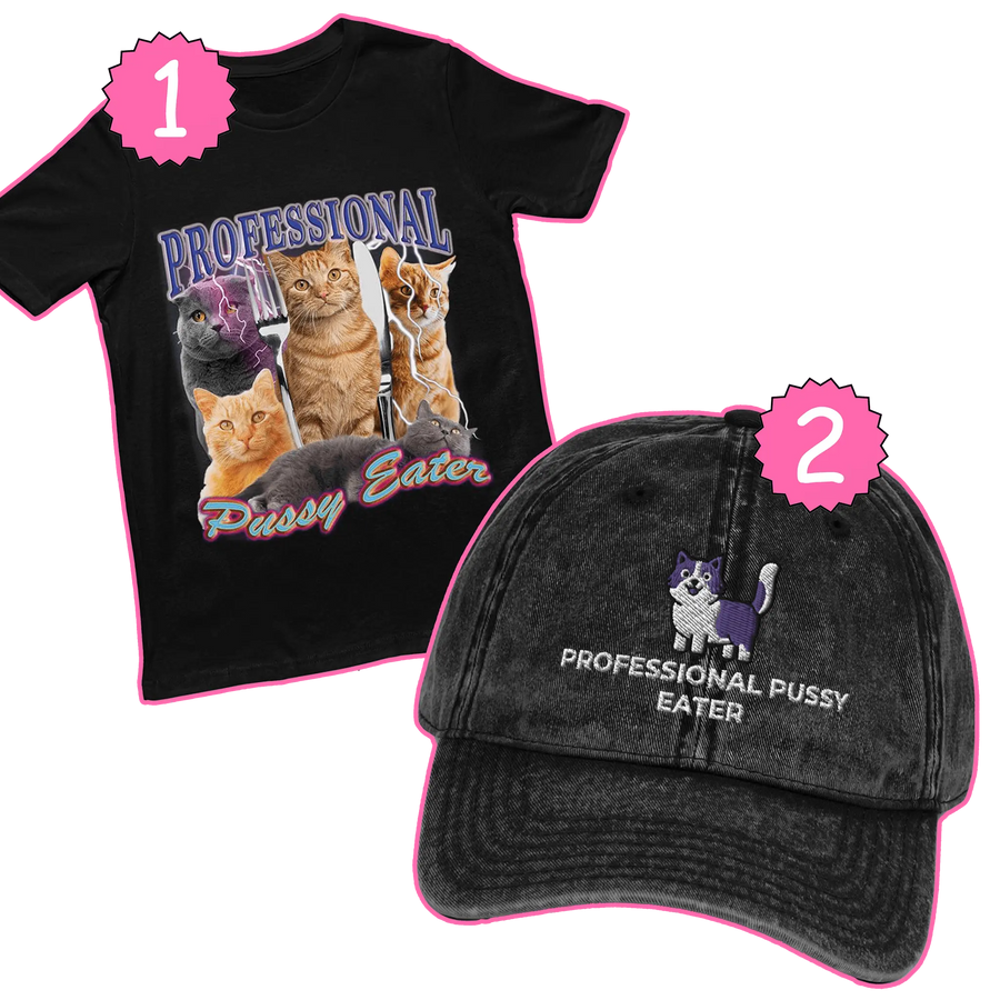 Pussy Eater shirt and hat bundle - Orbital Clothing