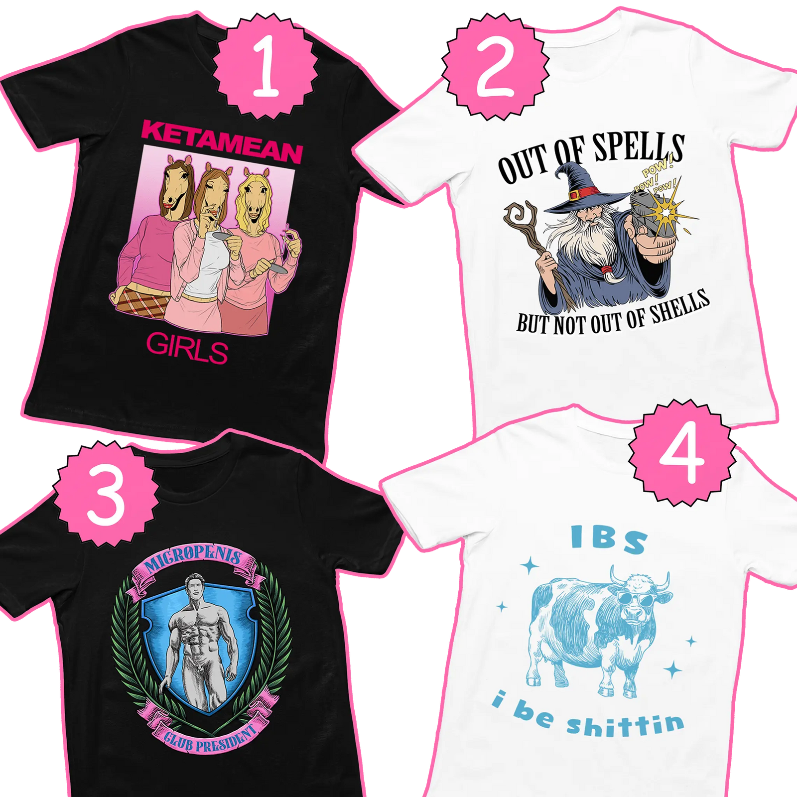 Handrawn 4 tee bundle - Orbital Clothing
