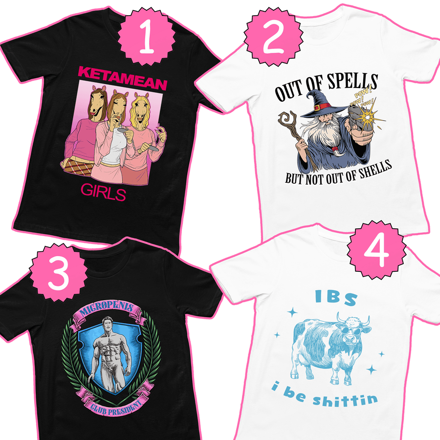 Handrawn 4 tee bundle - Orbital Clothing