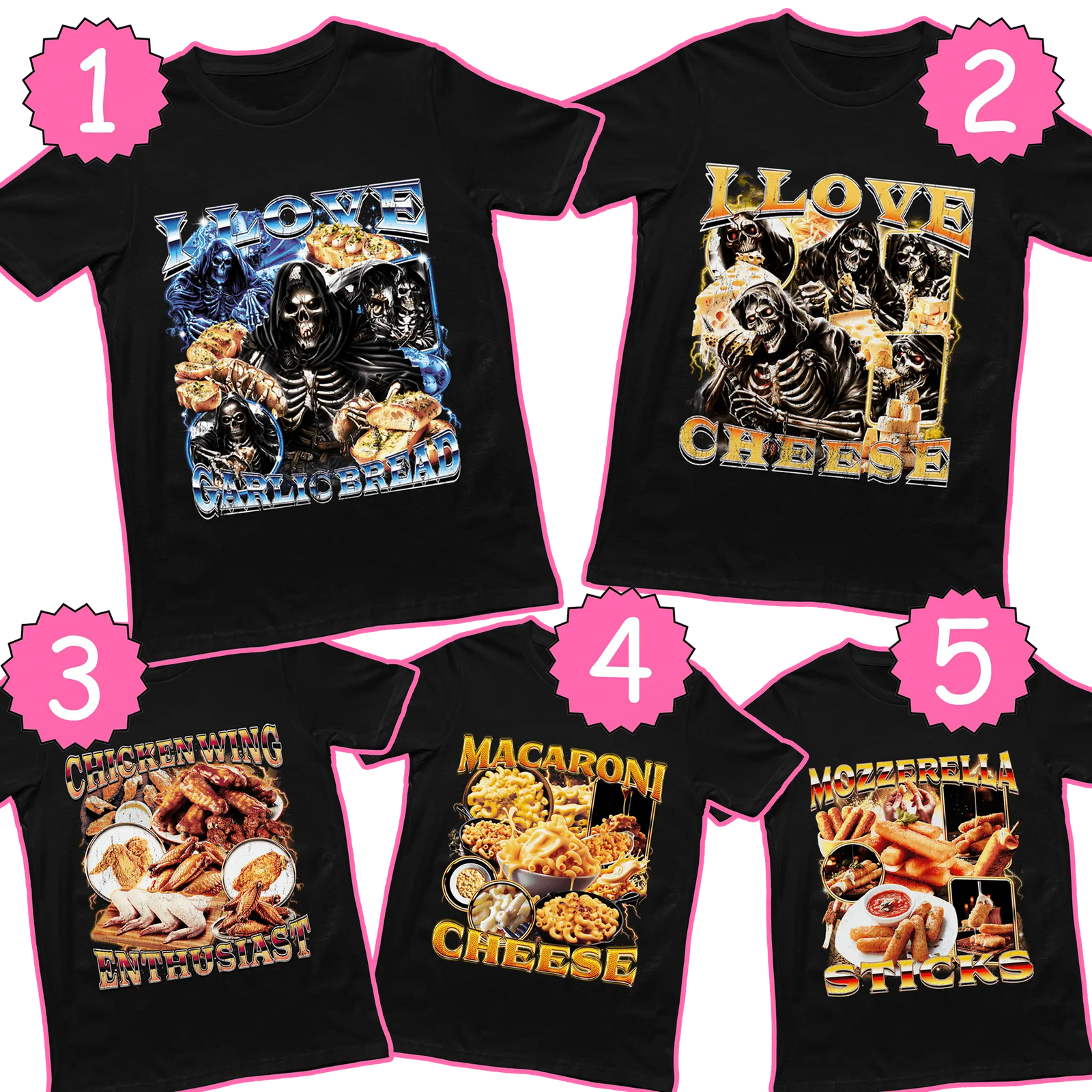 Food 5 tee bundle - Orbital Clothing