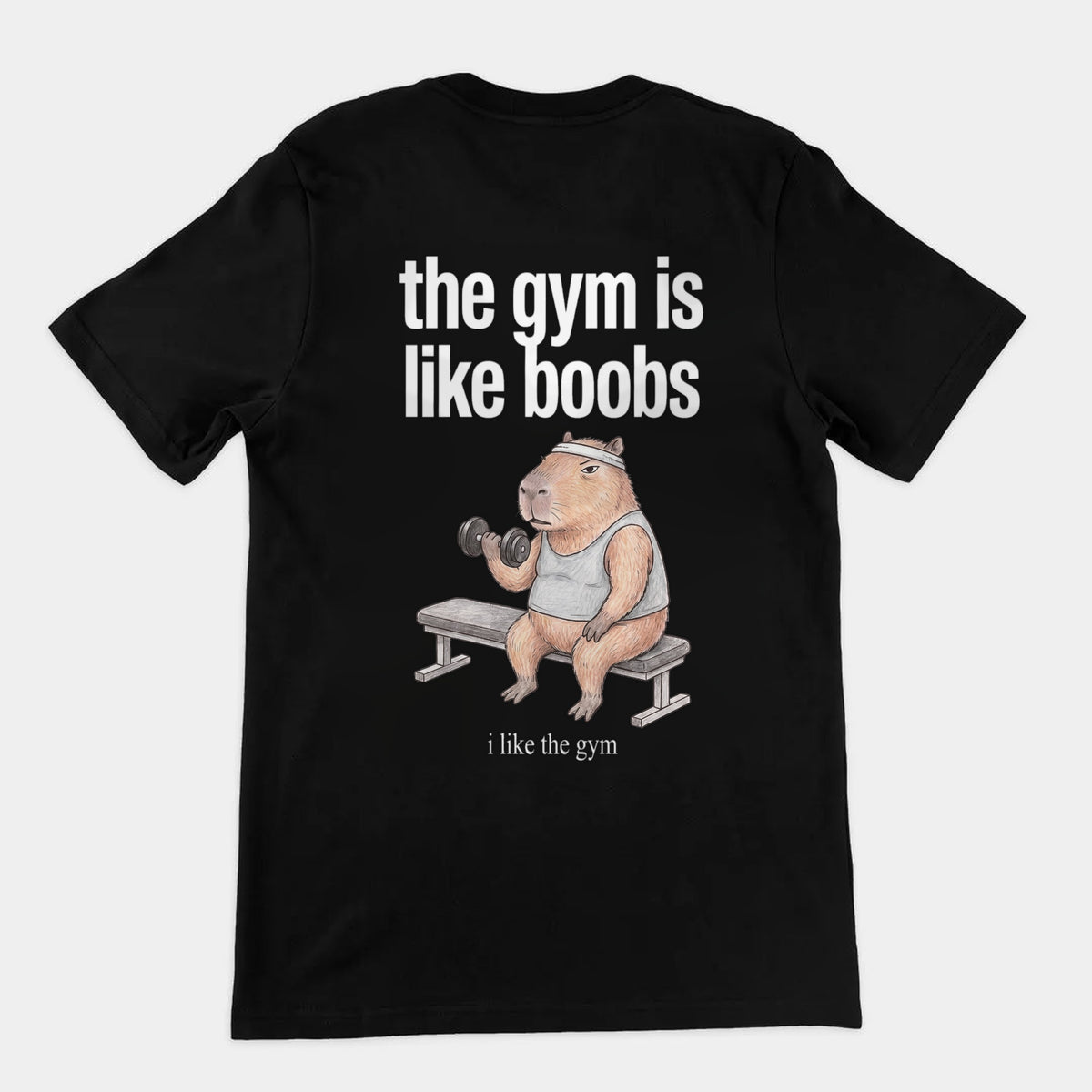 The Gym Is Like Boobs T-Shirt (backprint) Orbital Clothing