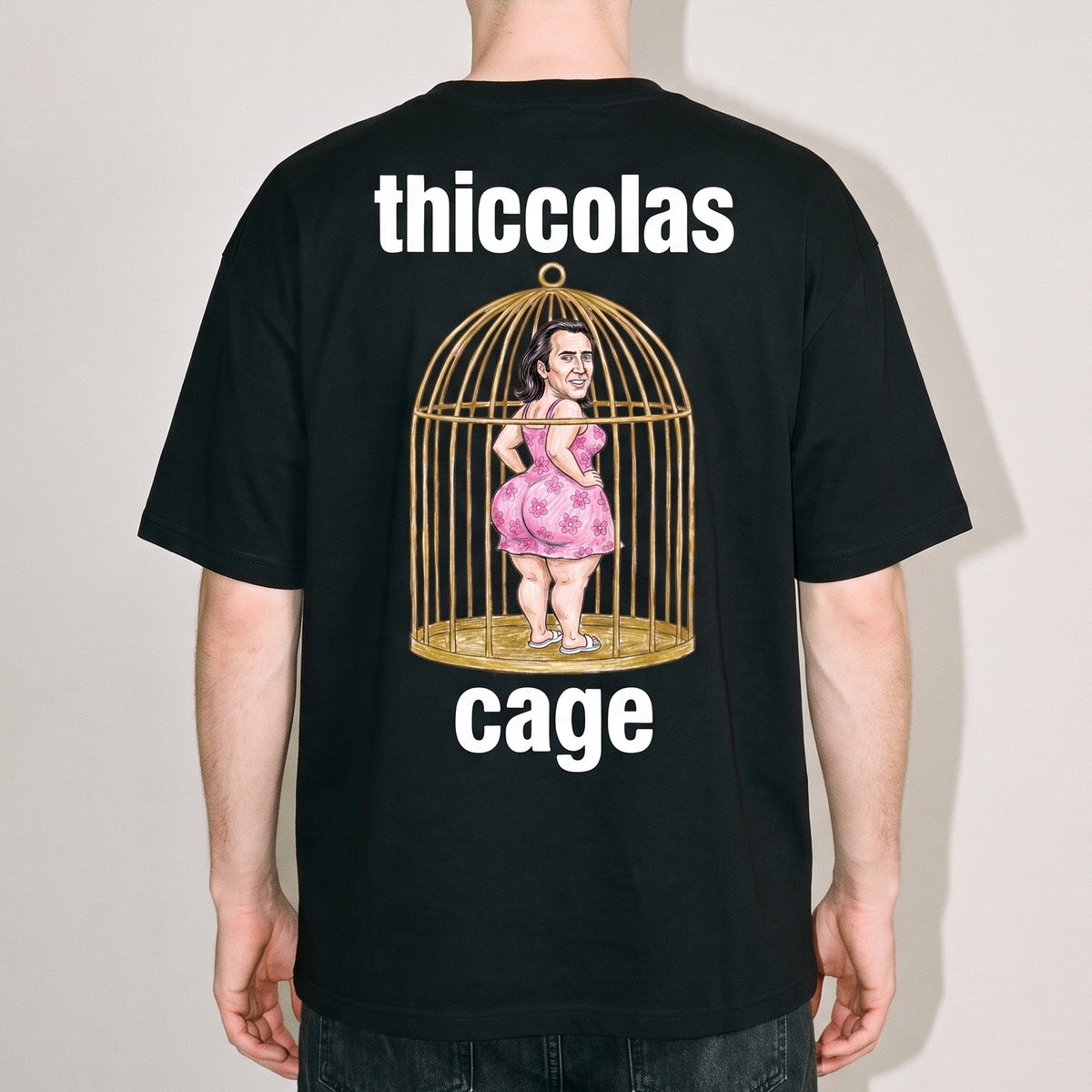 Thiccolas Cage T-Shirt (backprint) - Orbital Clothing