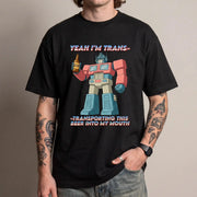 Ja, ich transportiere dieses Bier in meinen Mund (T-Shirt).