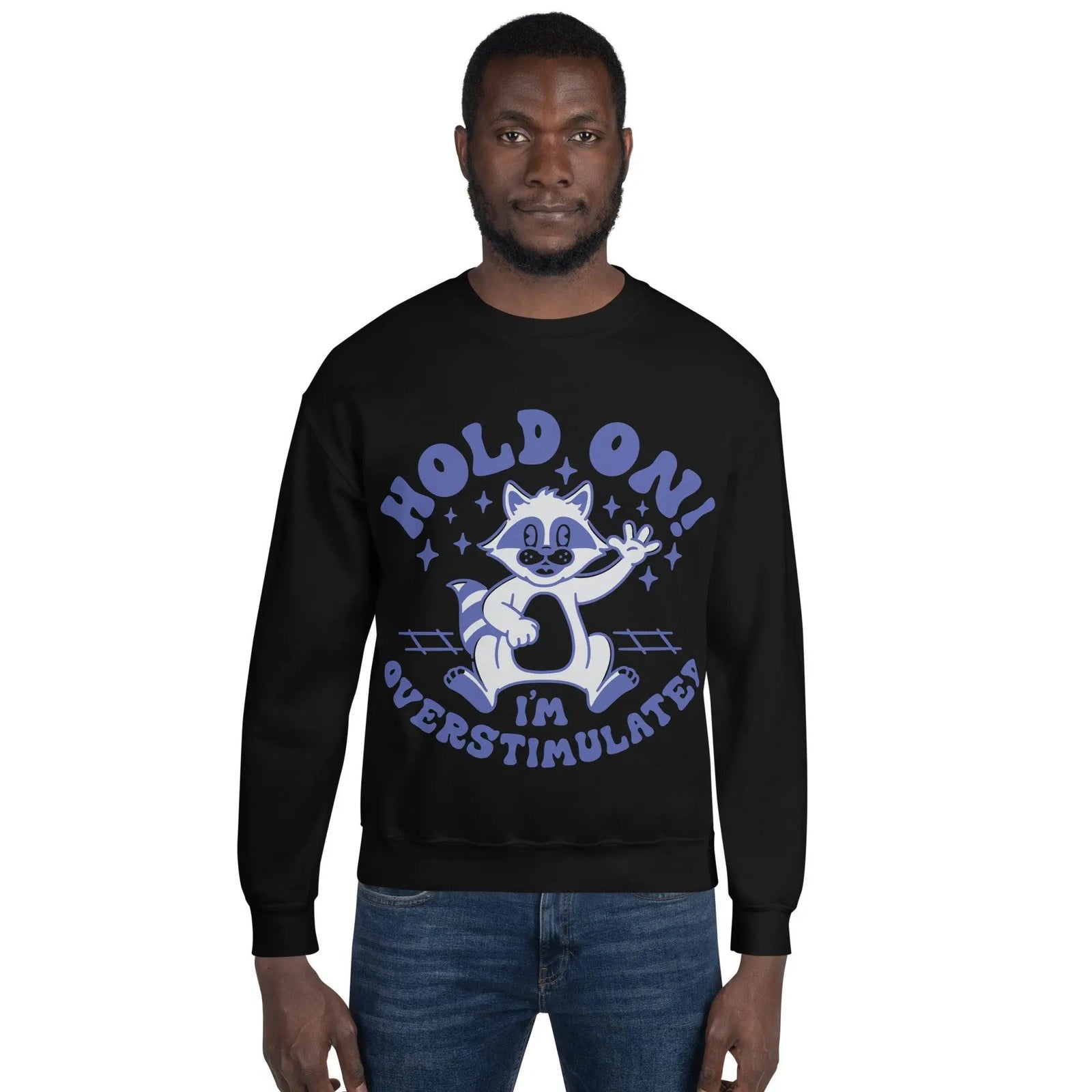 Hold on I'm Overstimulated Sweatshirt - Orbital Clothing