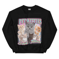 Sweatshirt mit Katzenmotiv - Schwarz / S