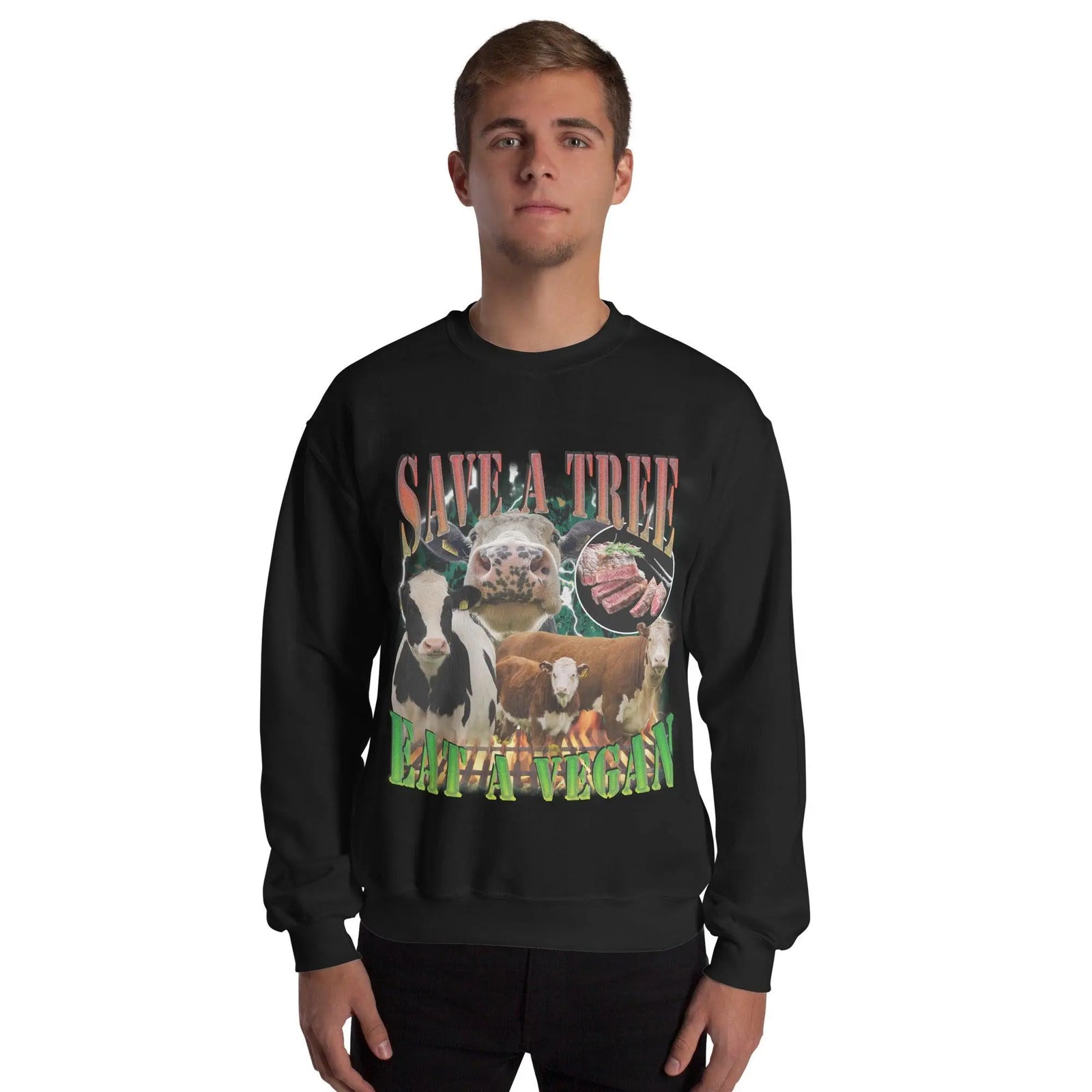 Save a Tree Eat a Vegan Sweatshirt - Orbital Clothing