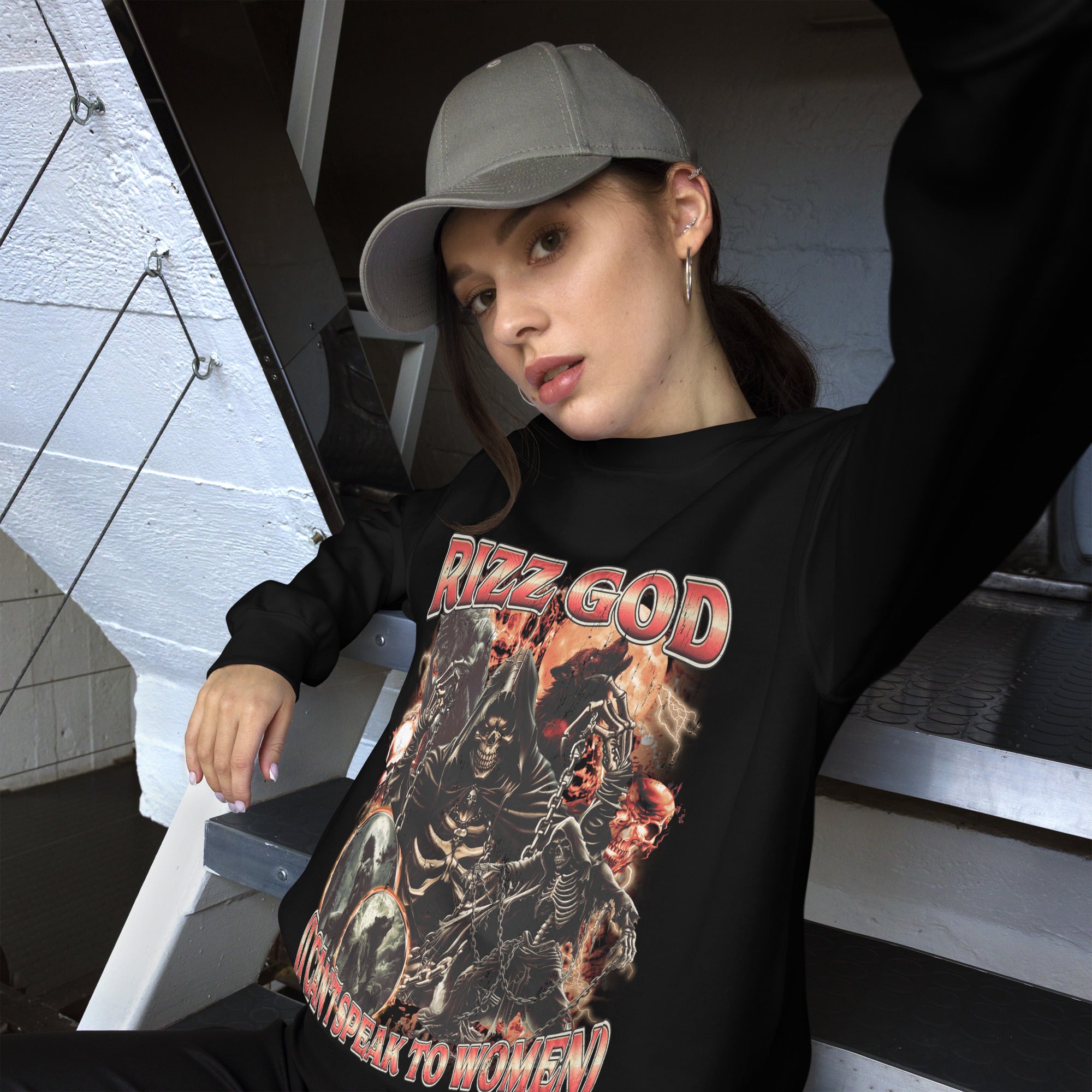 Rizz God (I can't speak to women) Sweatshirt