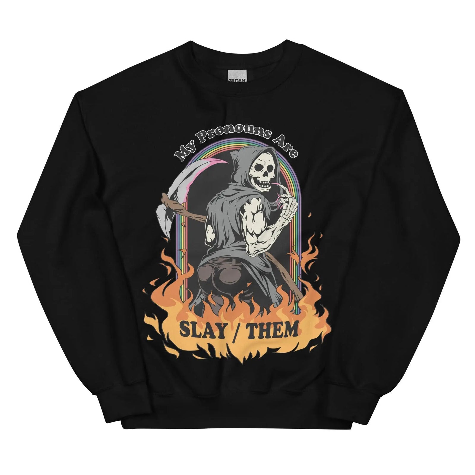 My Pronouns are Slay_Them Cartoon Sweatshirt - Orbital Clothing