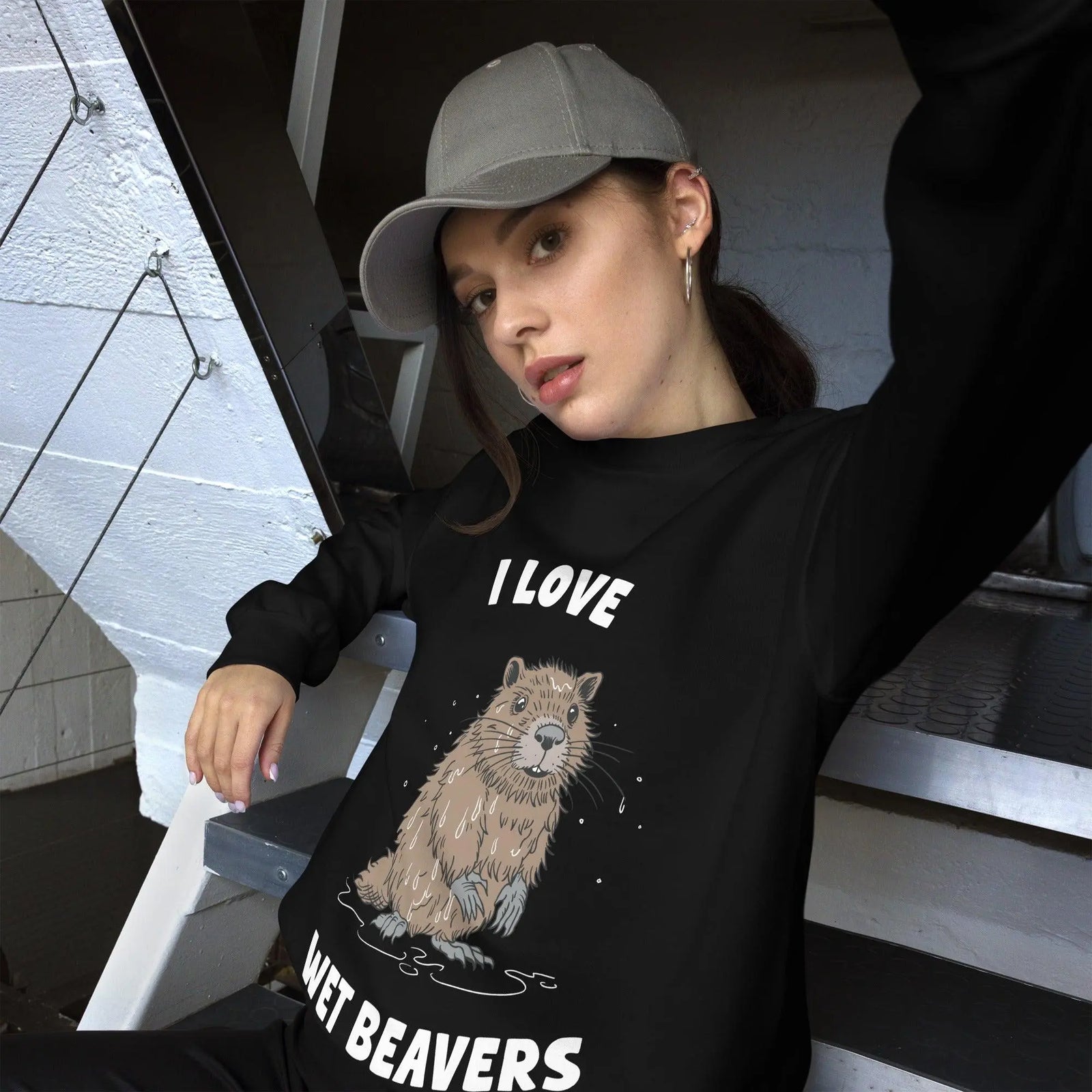 I Love Wet Beavers sweatshirt - Orbital Clothing