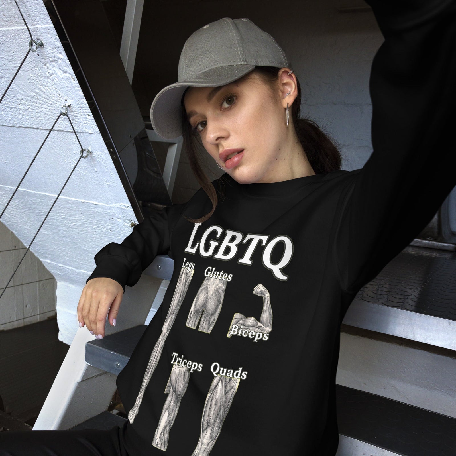 LGBTQ (legs glutes biceps tricpes quads) sweatshirt Orbital Clothing