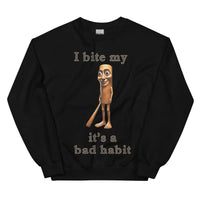 I bit my Tung it's a bad habit sweatshirt - Black / S