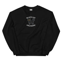 Black Cat Girlfriend embroidered sweatshirt - Black / S
