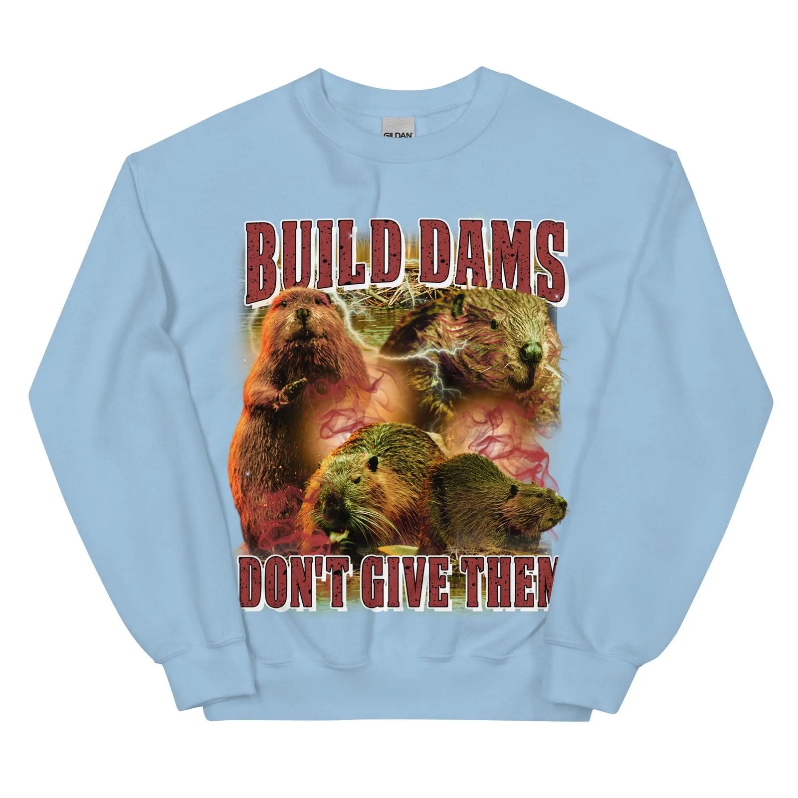 Build Dams Don't Give Them sweatshirt - Orbital Clothing