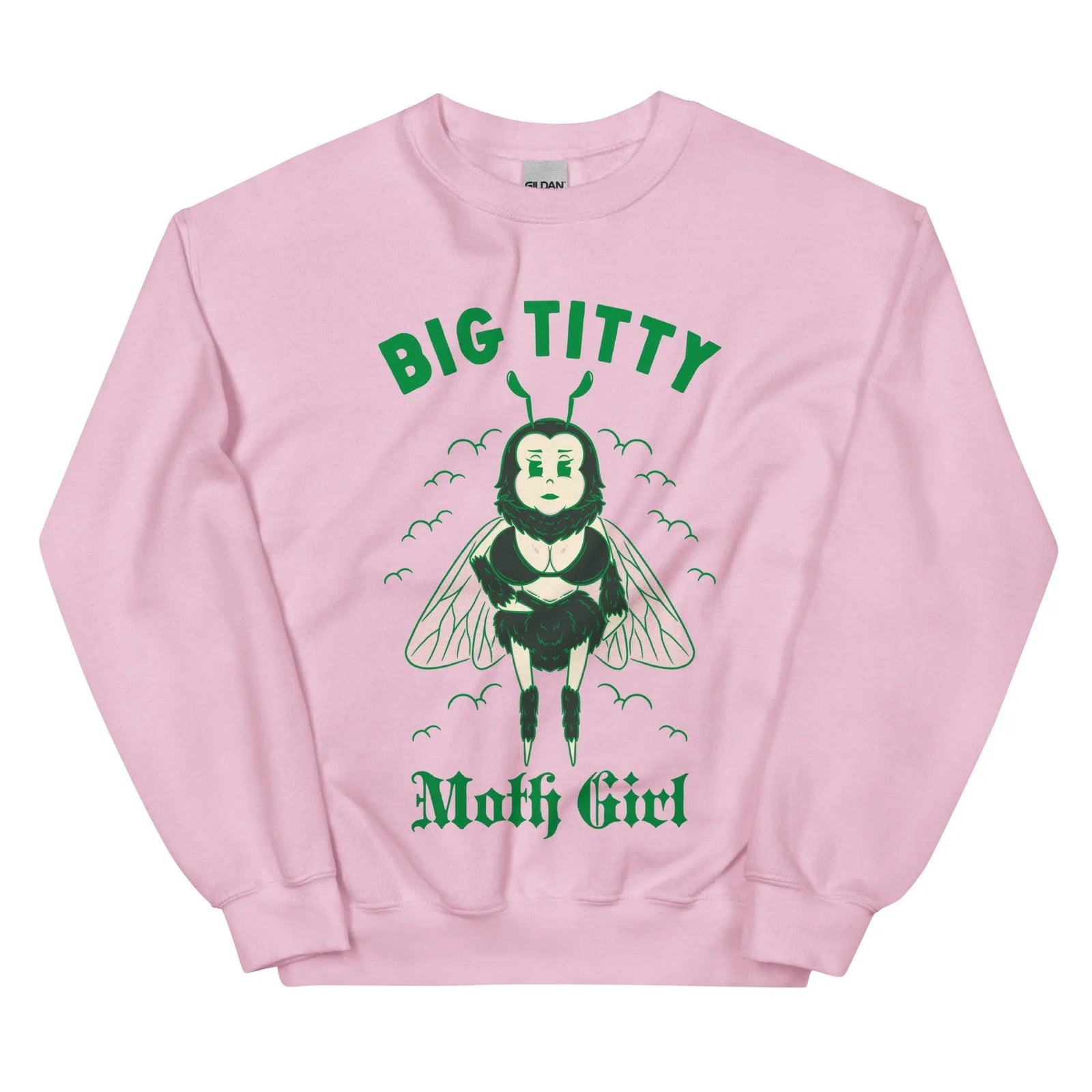 Big Titty Moth Girl Sweatshirt - Orbital Clothing