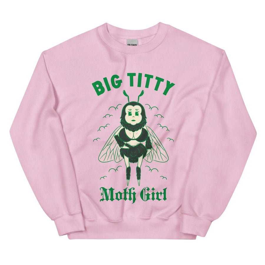 Big Titty Moth Girl Sweatshirt - Orbital Clothing