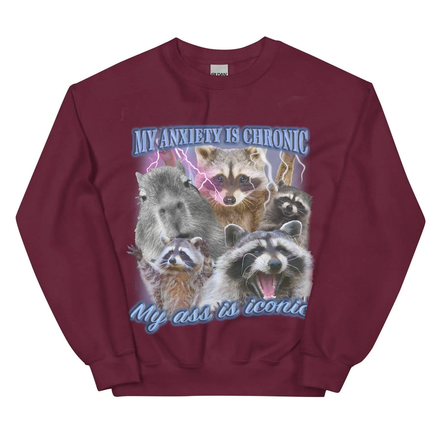 Anxiety Chronic Ass Iconic Sweatshirt - Orbital Clothing