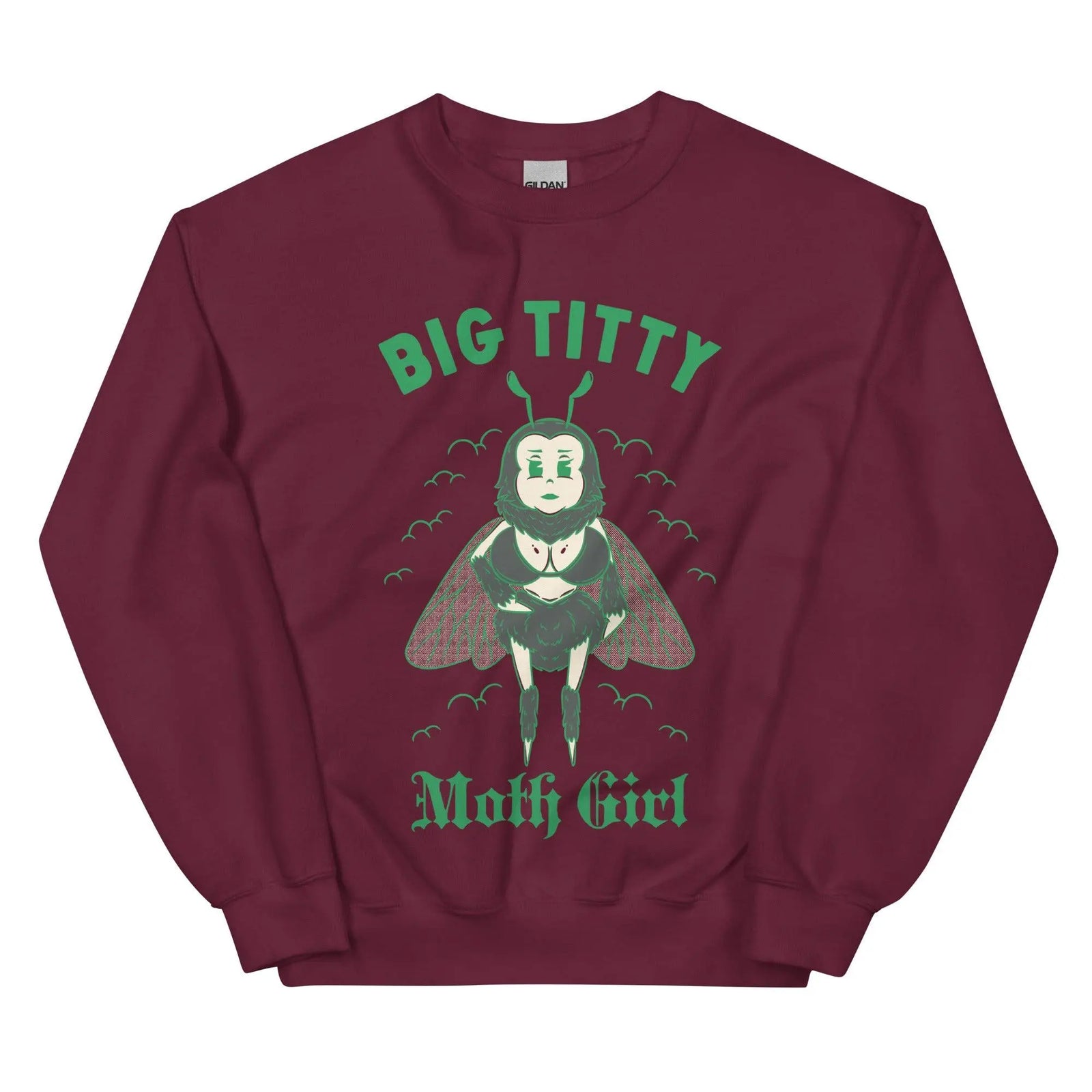 Big Titty Moth Girl Sweatshirt - Orbital Clothing