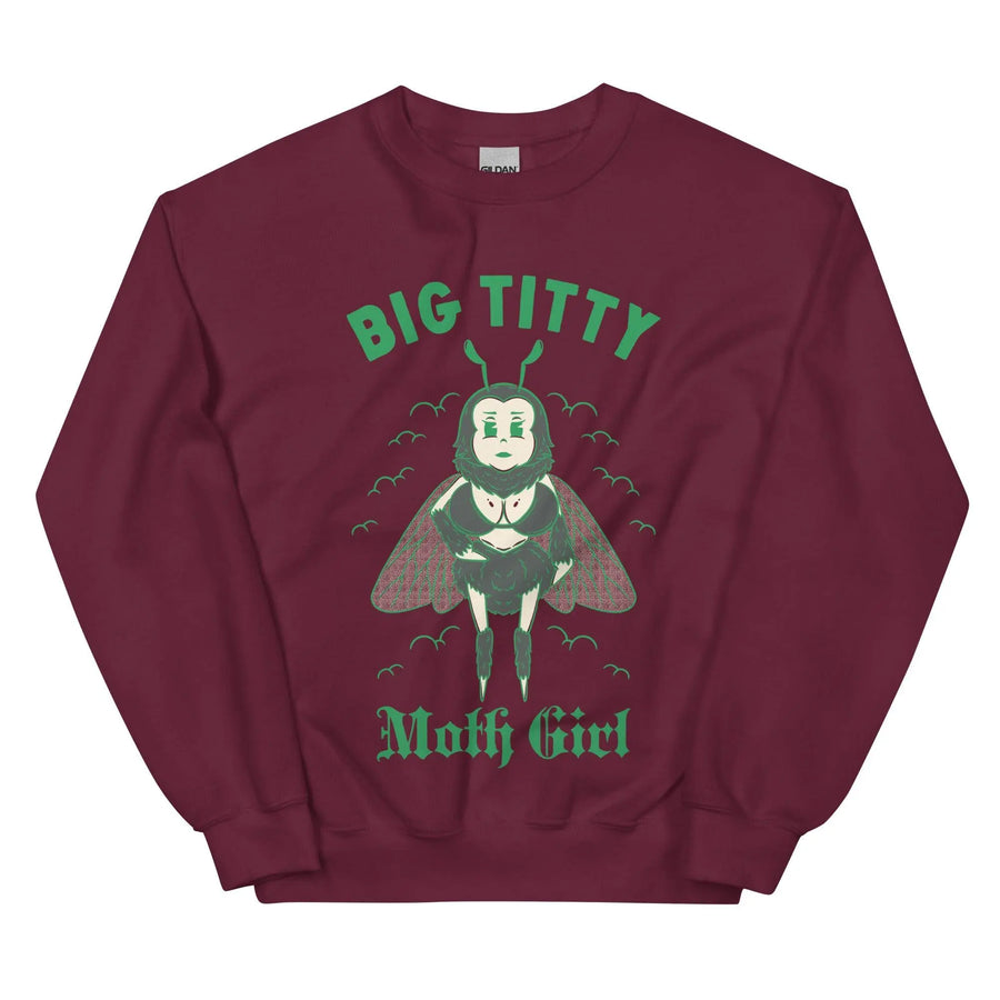 Big Titty Moth Girl Sweatshirt - Orbital Clothing