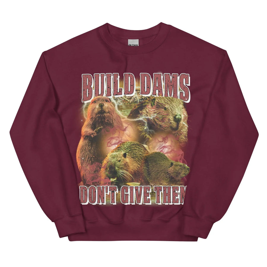 Build Dams Don't Give Them sweatshirt - Orbital Clothing