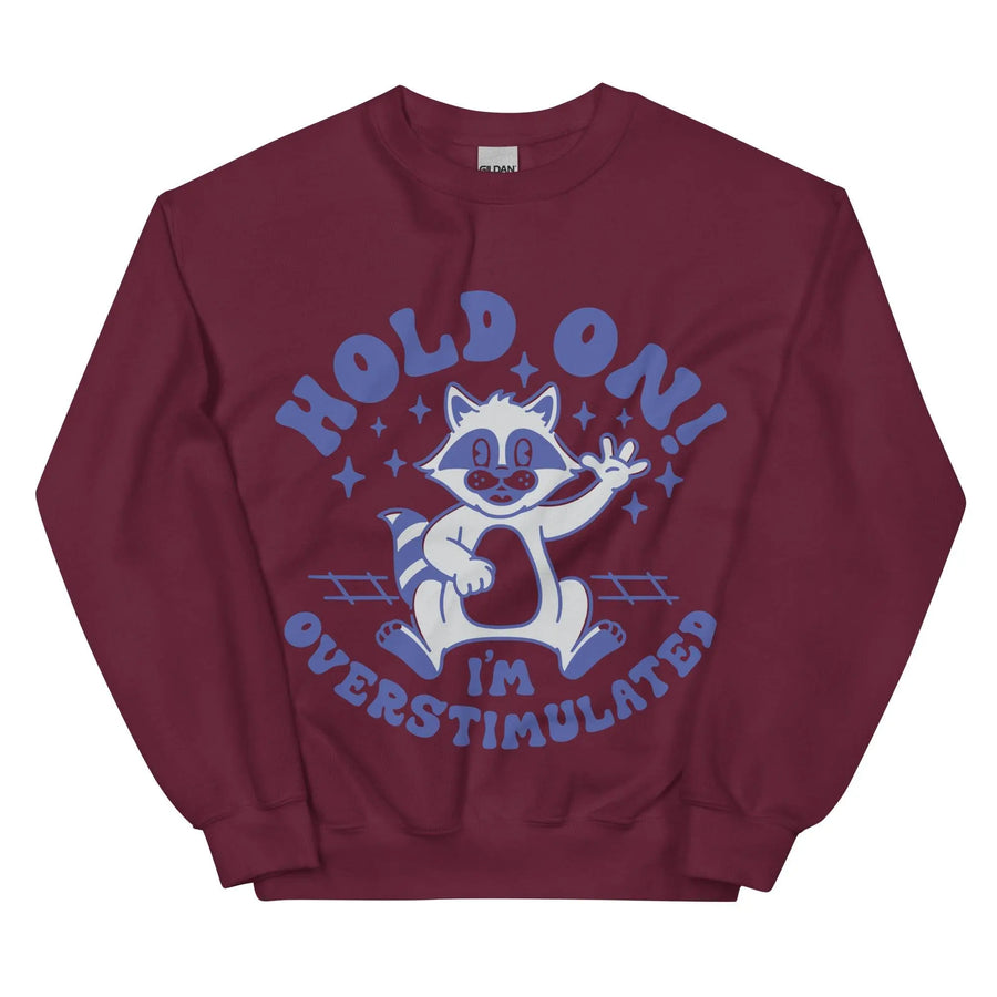 Hold on I'm Overstimulated Sweatshirt - Orbital Clothing